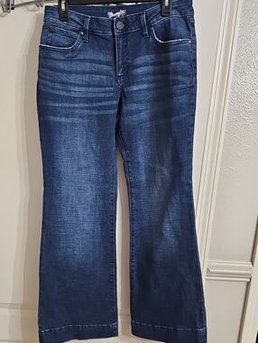 Wrangler Women's Dark Blue Wide Leg Trouser Jeans